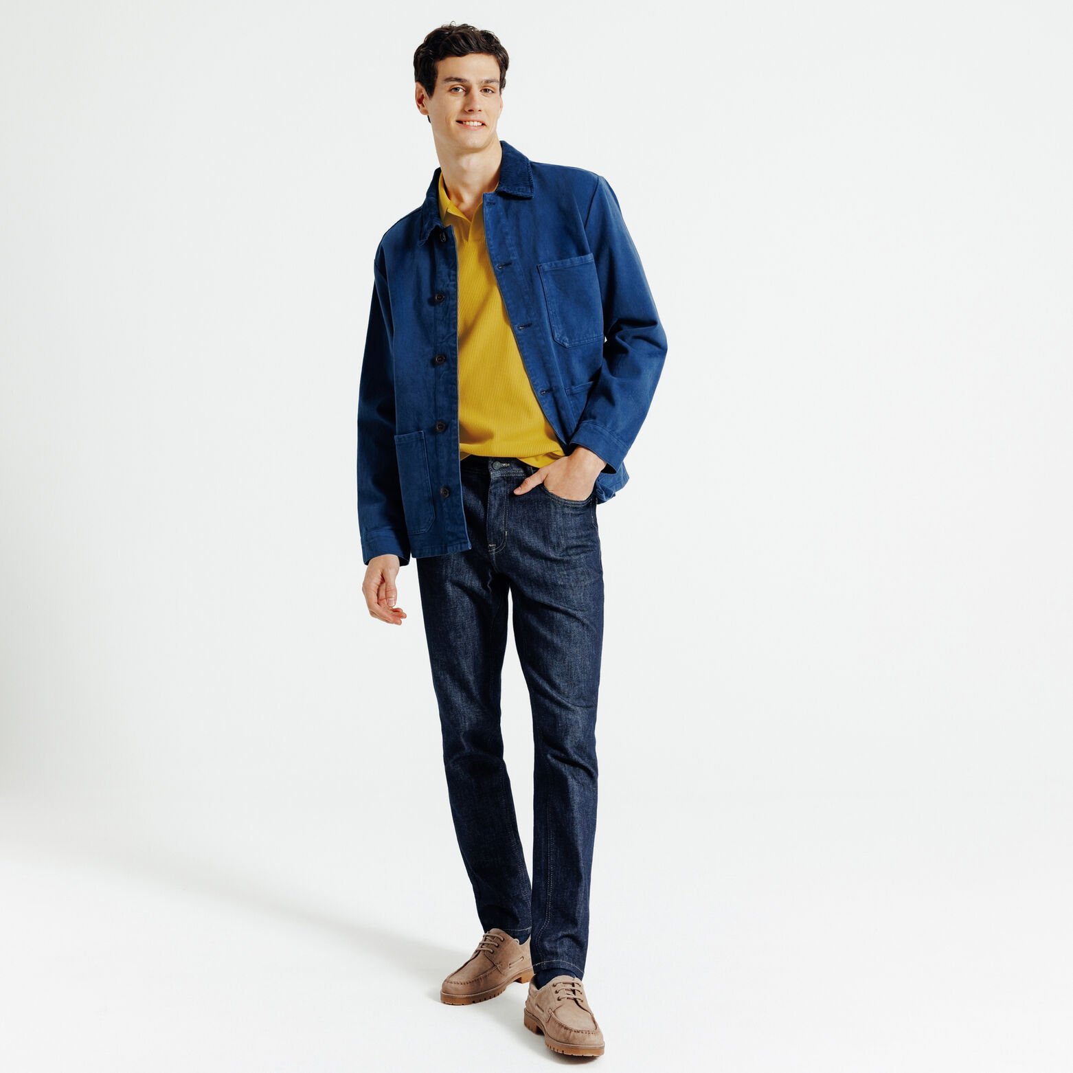 Polo in textuurstof met korte mouwen en resortkraa