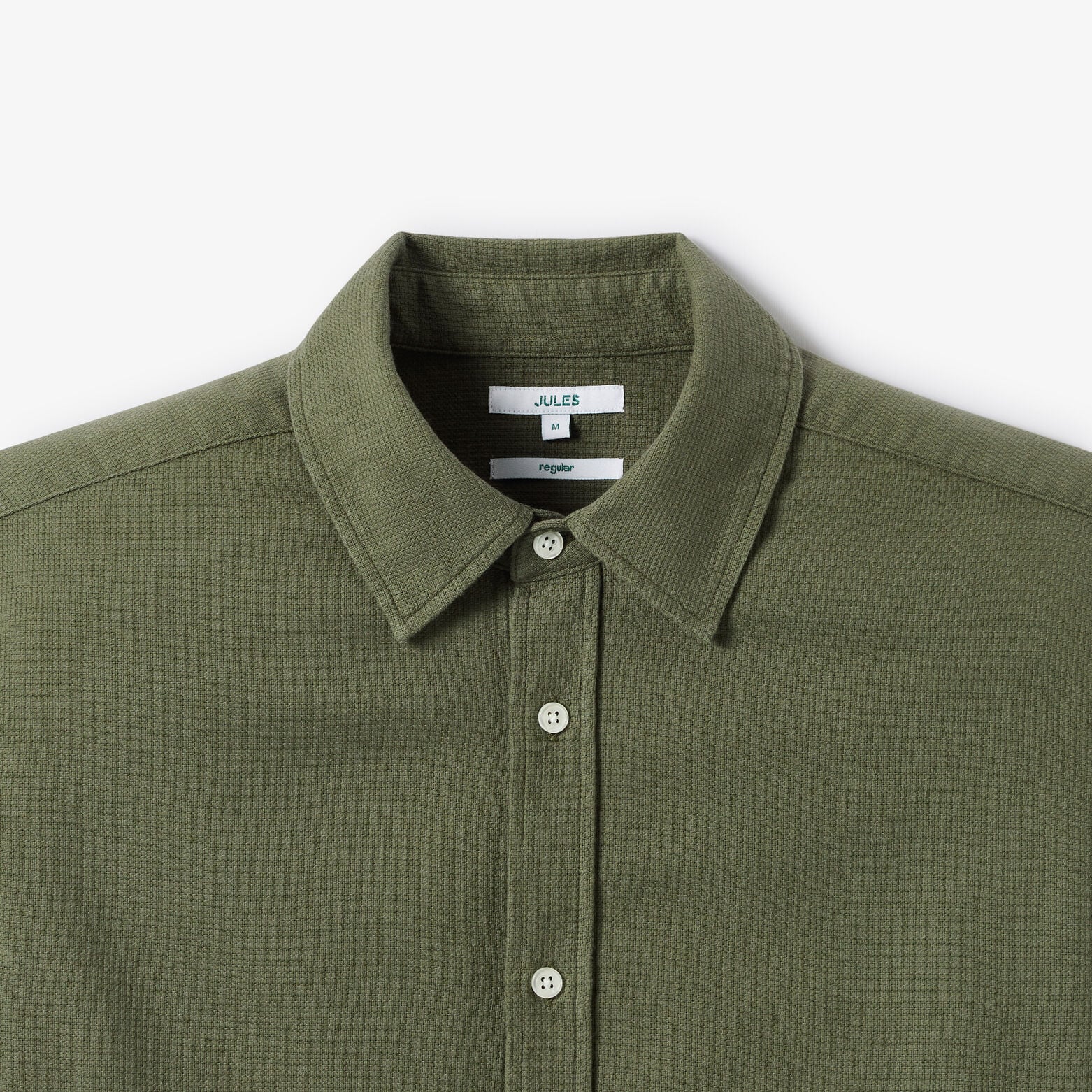 Chemise 100% coton armur&eacute;e unie