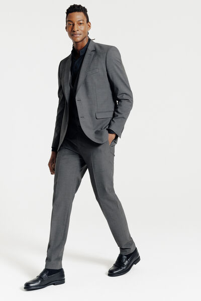 Costume 3 pi&egrave;ces slim bi-strech - Gris fonc&eacute;