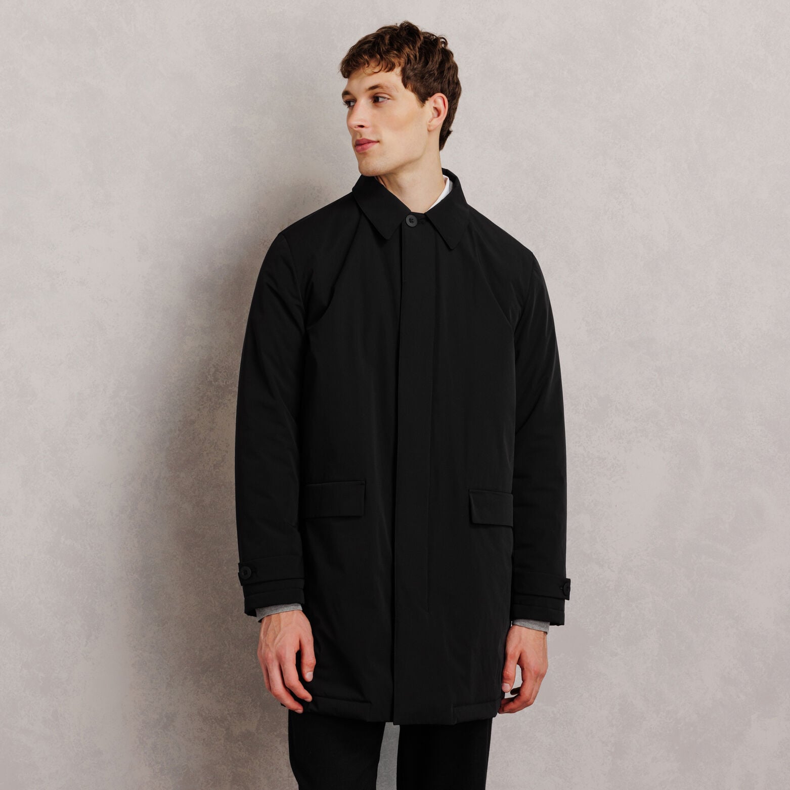 Parka longue col chemise