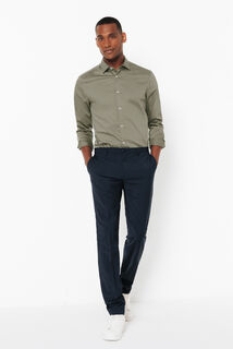 Chemise sans repassage en coton unie slim