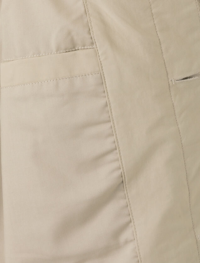 Lange trenchcoat hemdskraag, gevoerd