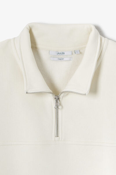 Effen sweater met opstaande ritskraag 