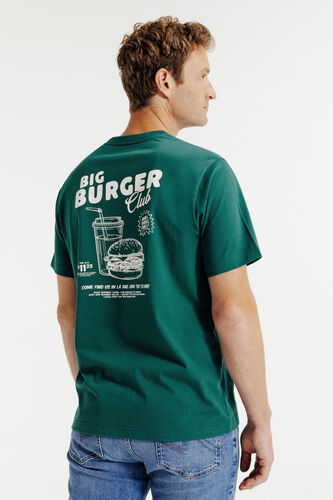 Tee shirt en coton brodé et imprimé devant