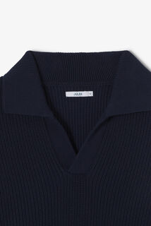 Polo en maille manches longues col resort