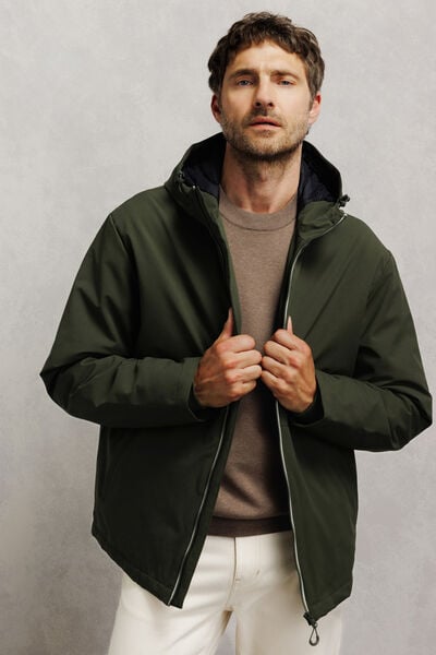 Blouson &agrave; capuche zipp&eacute;