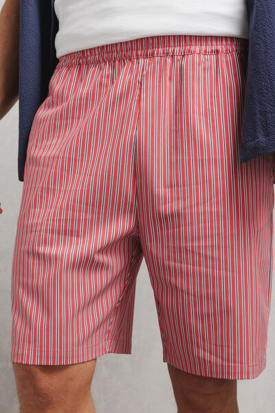 Bermuda taille &eacute;lastiqu&eacute;e ray&eacute;