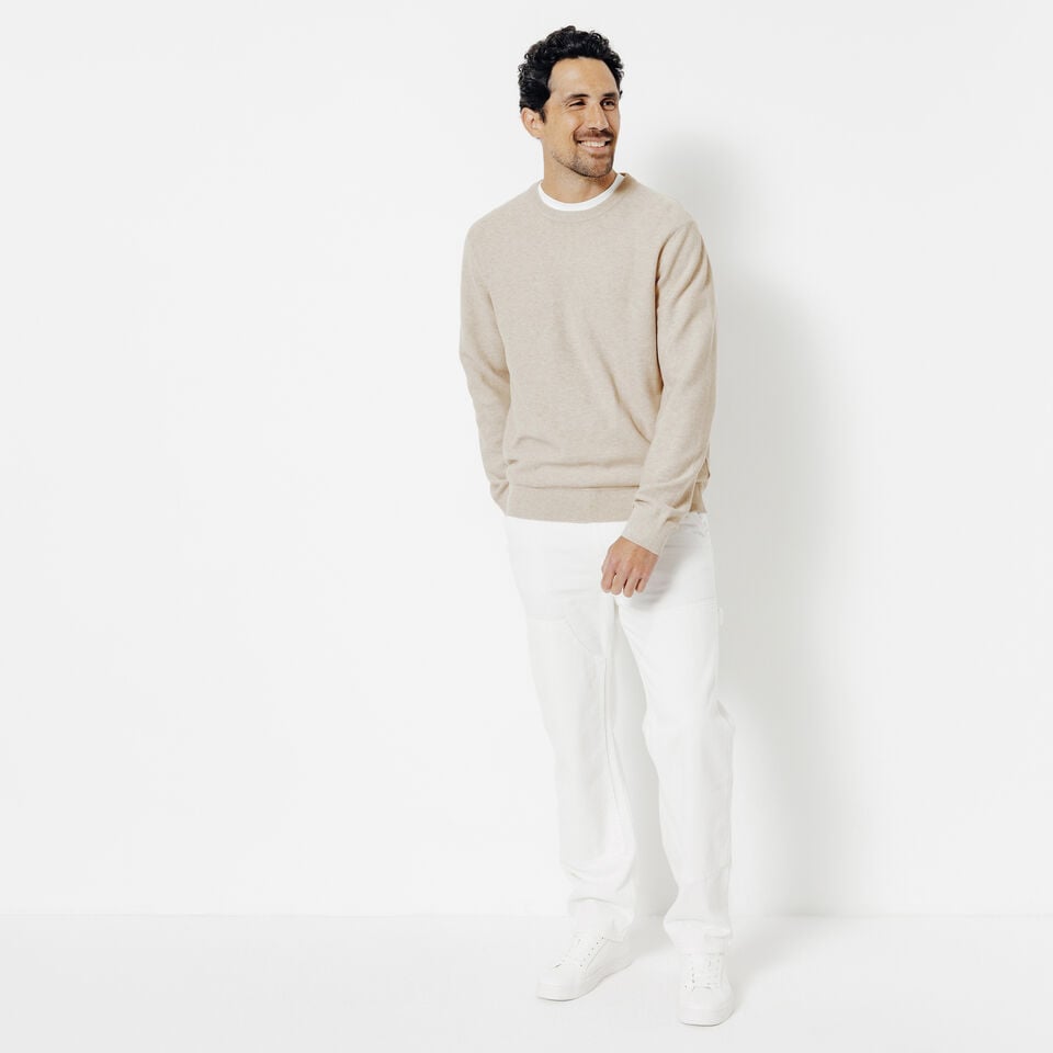 Point Beige Pull col rond jeux de points fantaisie Beige | Jules
