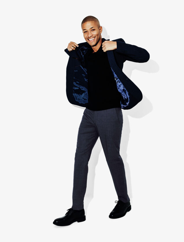 Pantalon de costume slim à carreaux