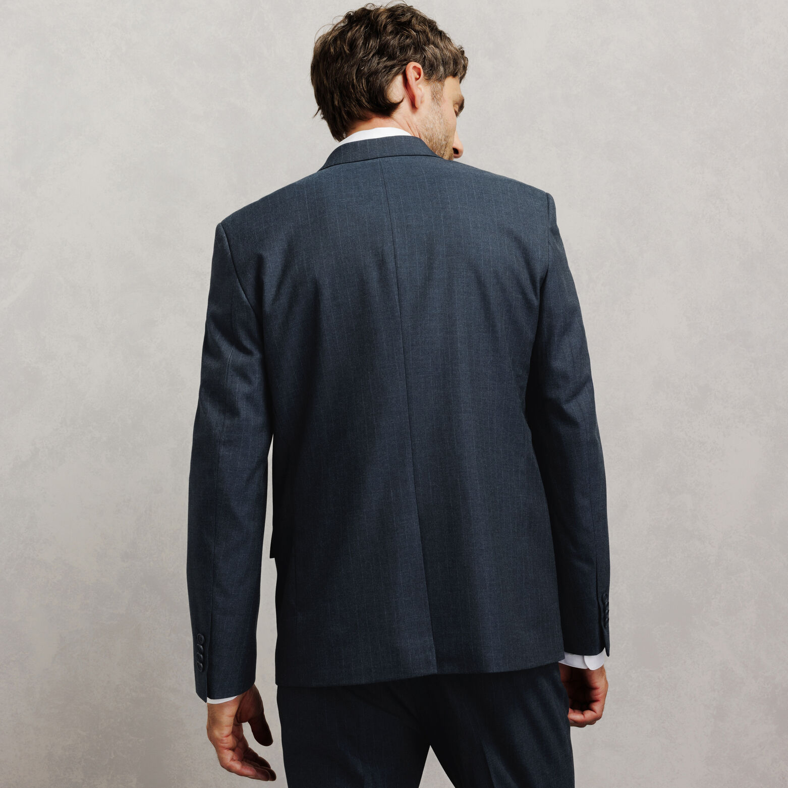 Veste de costume crois&eacute;e confort ray&eacute;e