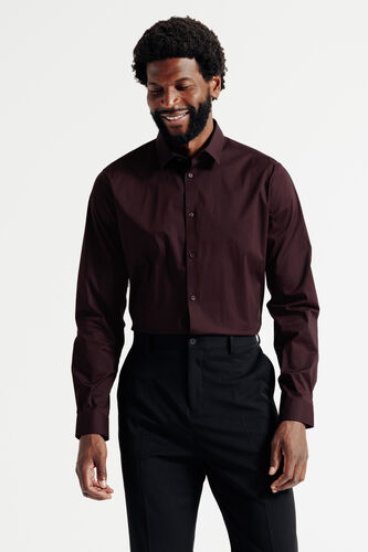 Chemise slim unie coton