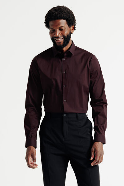 Chemise slim unie coton