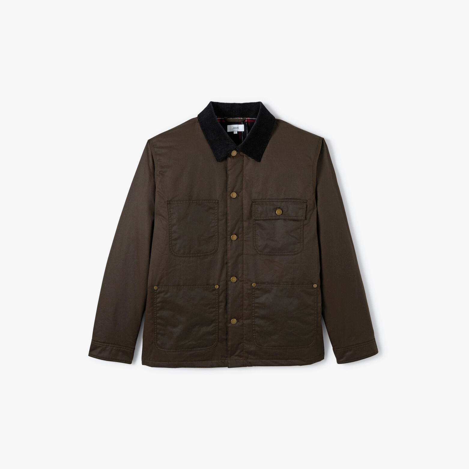 Blouson col chemise en velours coton wax&eacute;