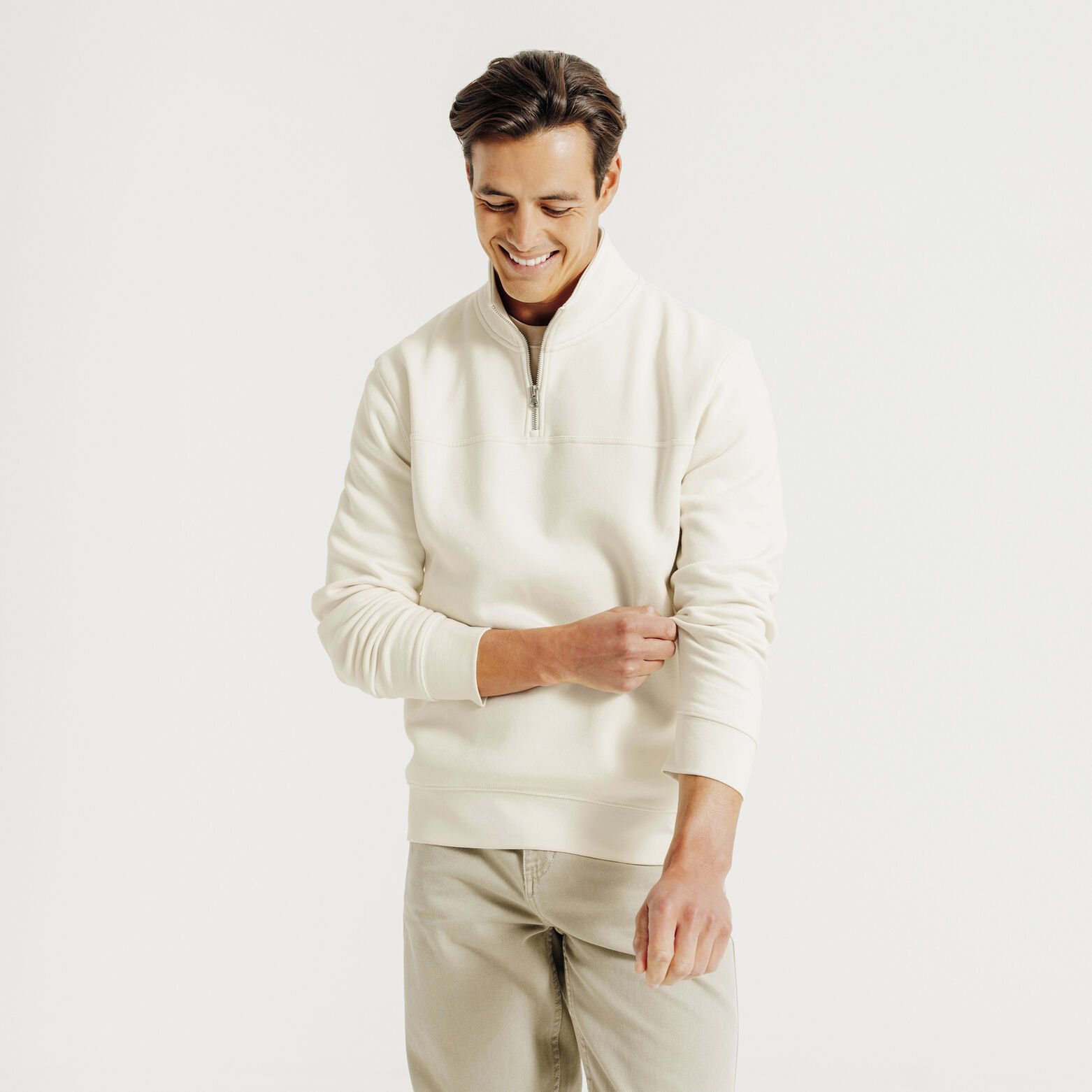 Sweat col montant zippé uni