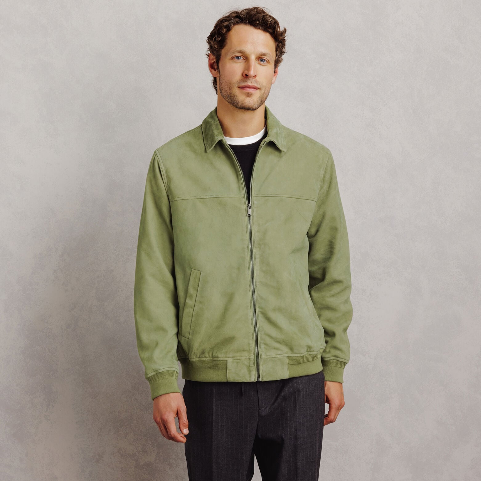 Blouson 100% cuir col chemise
