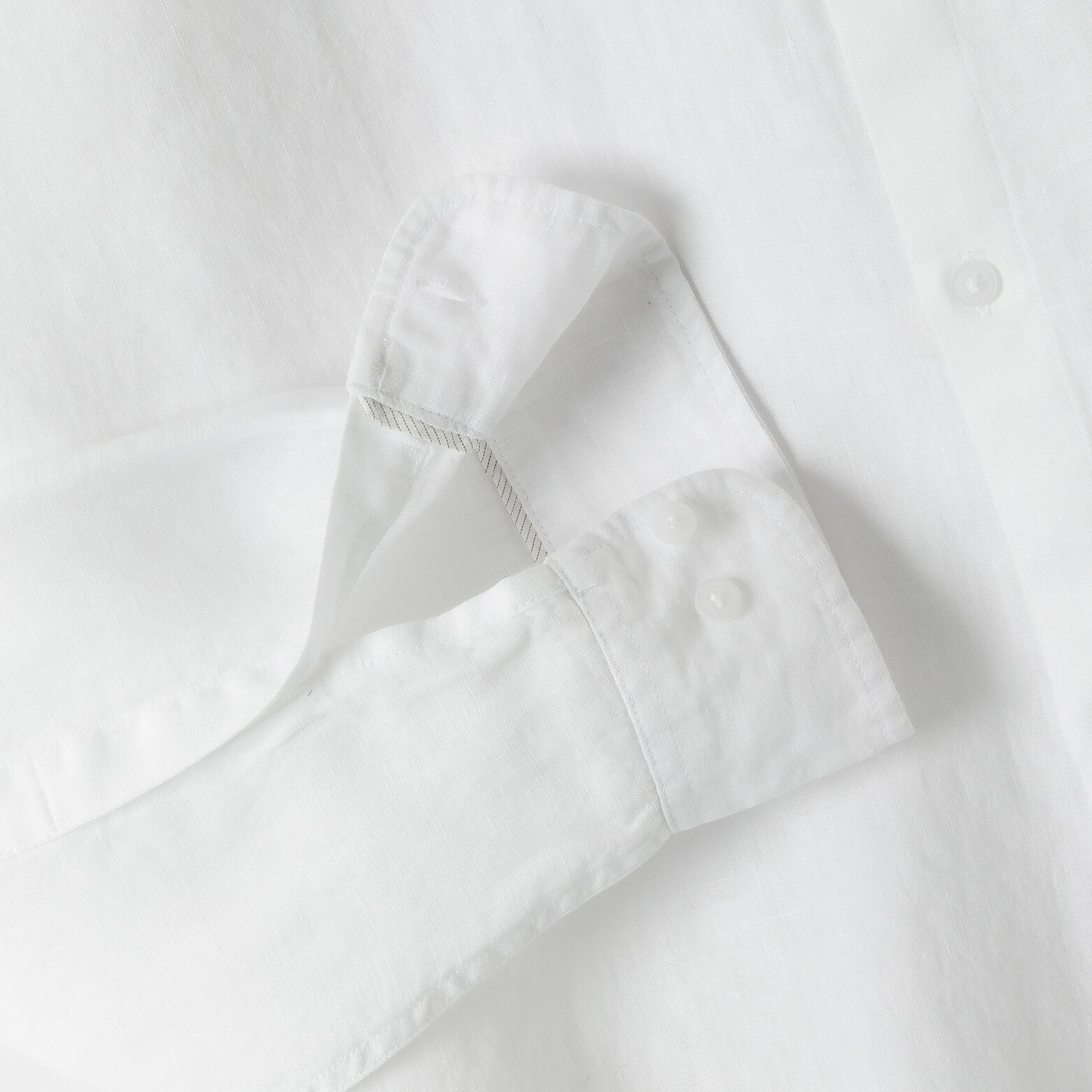 Chemise col mao en lin unie