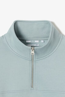 Sweat col montant zipp&eacute; uni