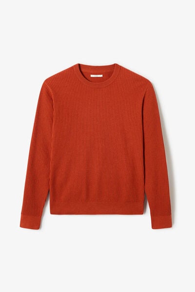 Pull col rond 100% coton point fantaisie