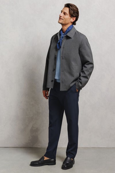 Veste tissage twill col chemise
