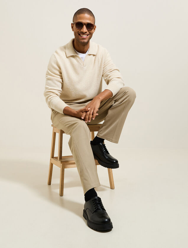 Polo en maille col resort