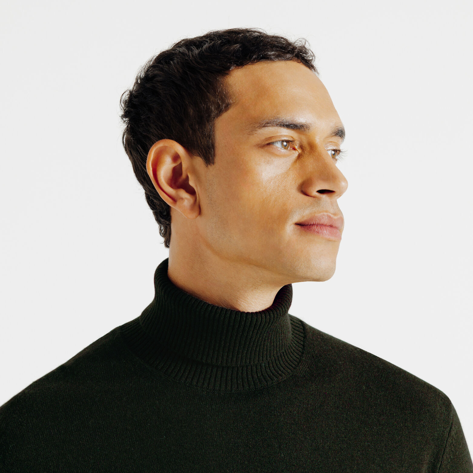 Trui met rolkraag in merinos kasjmier