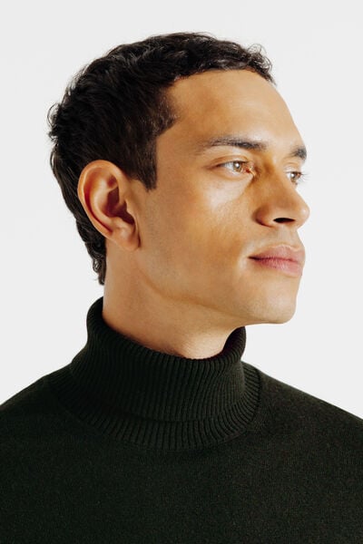 Pull col roulé mérinos cachemire