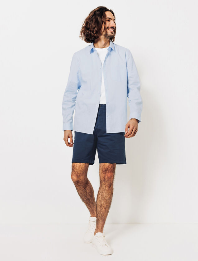 Chemise en coton lin unie