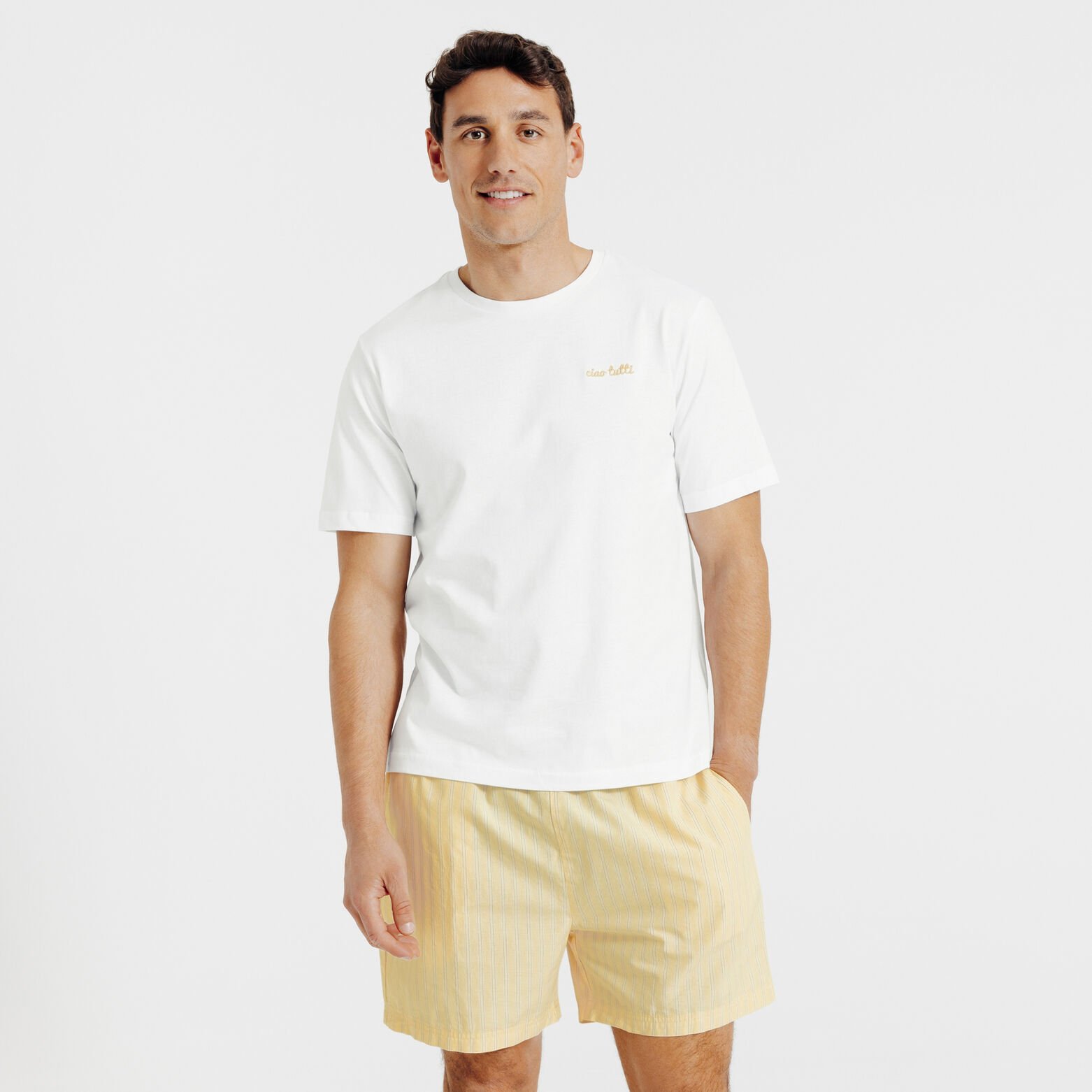 Pyjamaset met gestreepte short