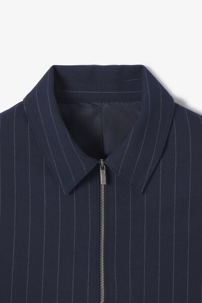 Veste col chemise zipp&eacute;e ray&eacute;e