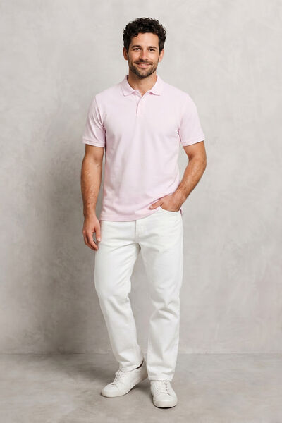 Polo manches courtes piqu&eacute; uni