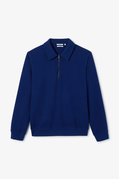 Sweat col polo zipp&eacute; uni