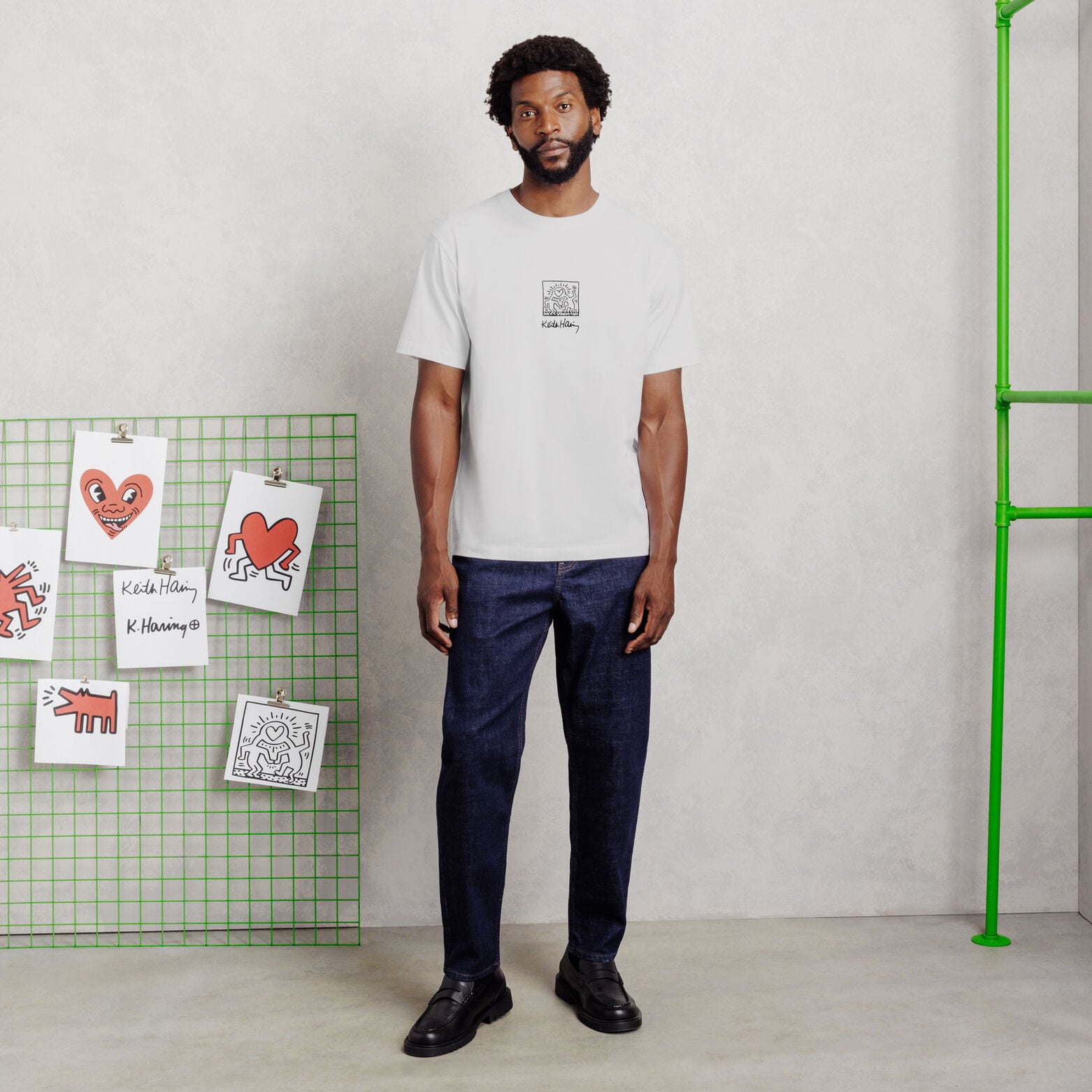 Geborduurd T-shirt relax licentie Keith Haring
