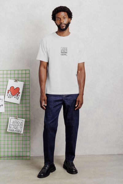 Geborduurd T-shirt relax licentie Keith Haring