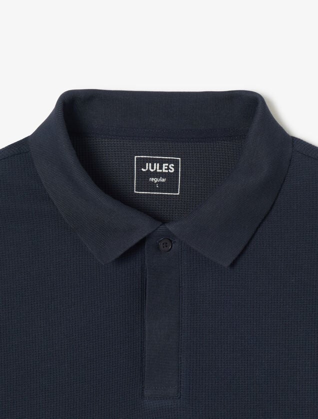 Polo lange mouwen in wafelstof