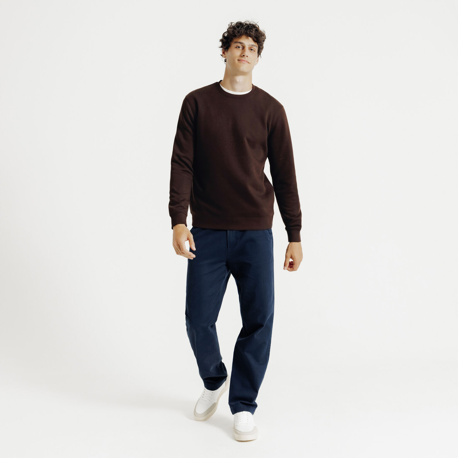 Effen sweater met ronde hals