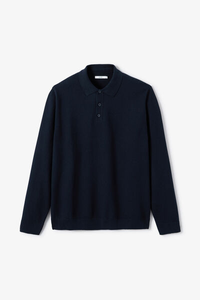 Pull col polo boutonn&eacute; fantaisie