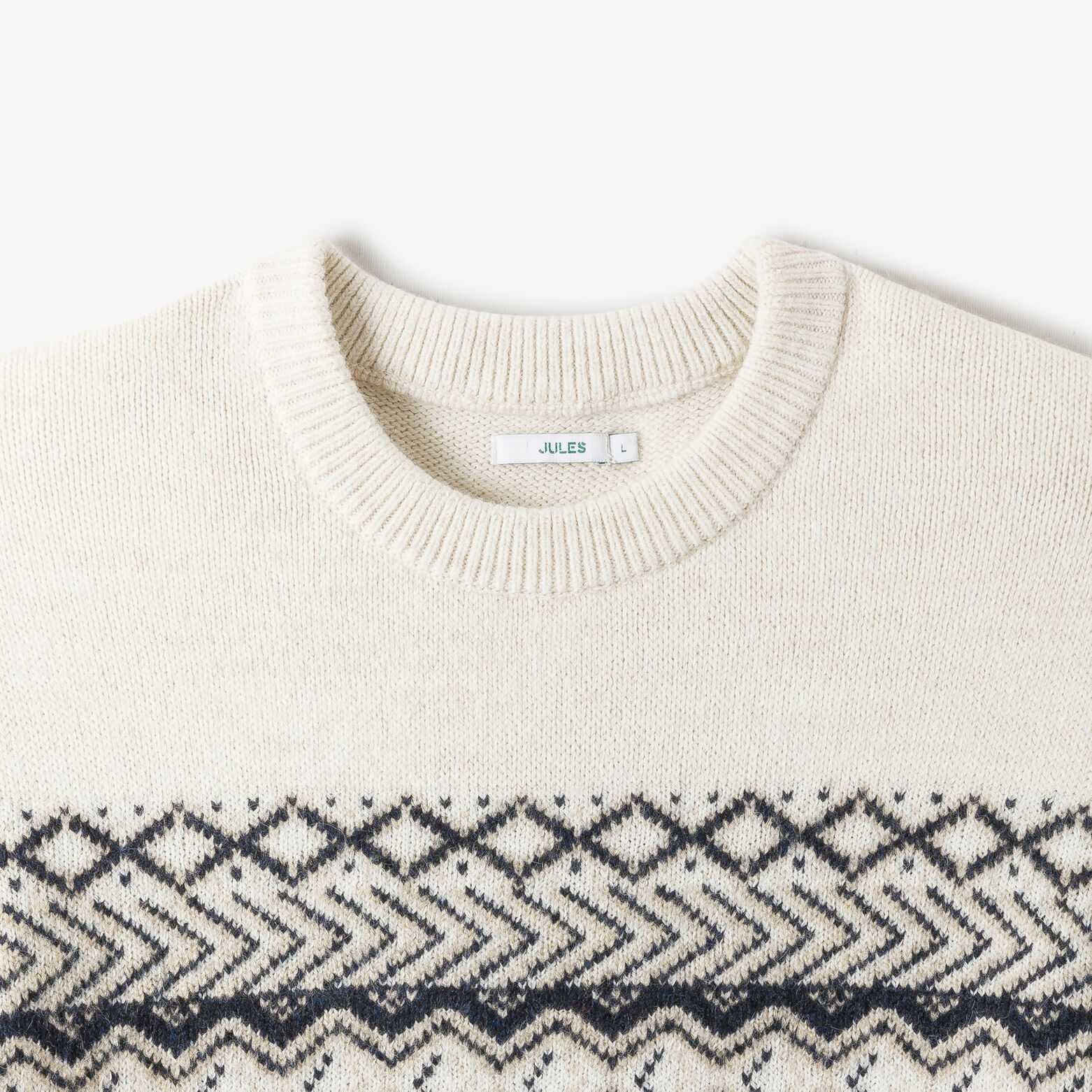 Noorse trui ronde hals in jacquard