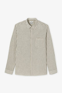 Chemise en coton lin rayée