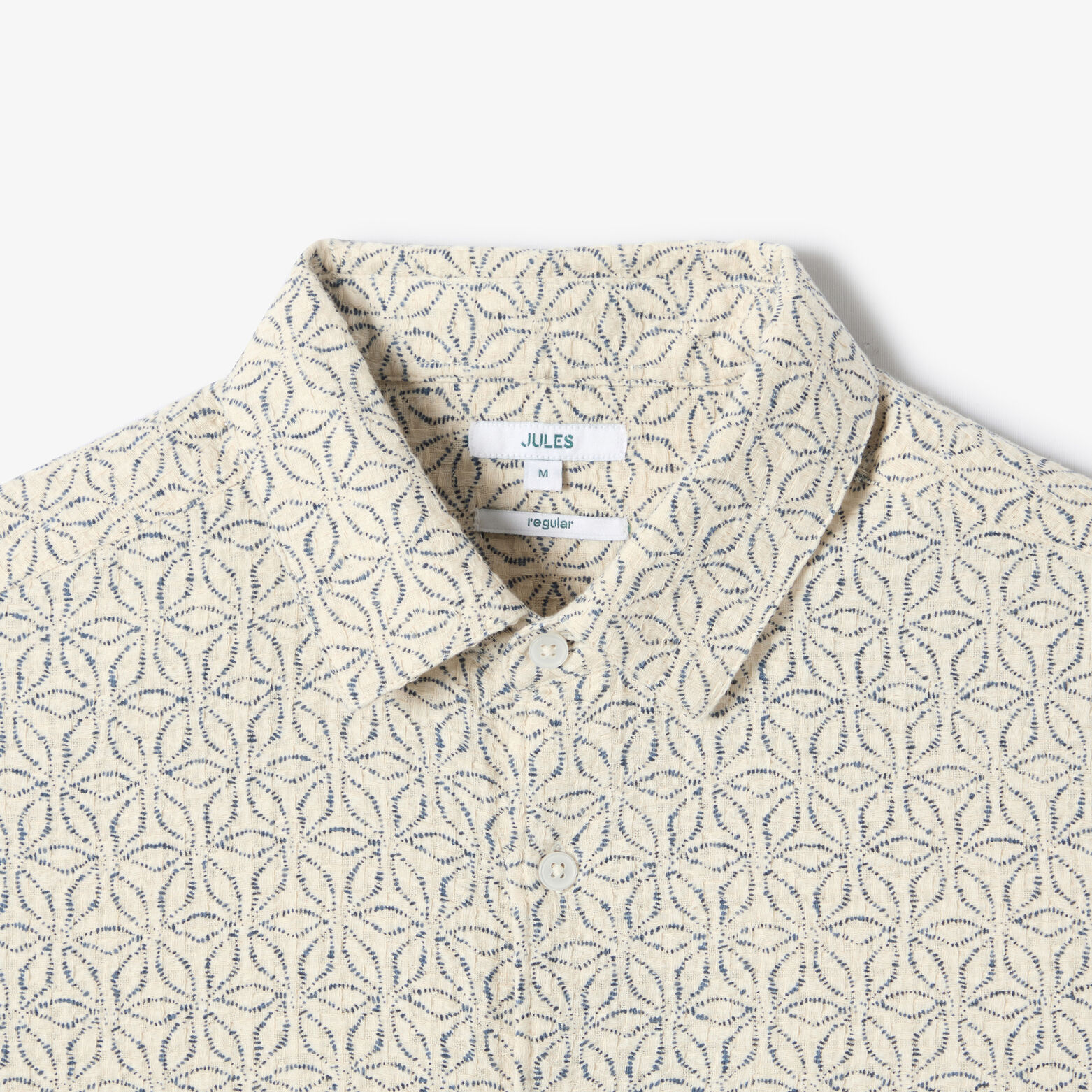 Chemisette 100% coton fleurie textur&eacute;e