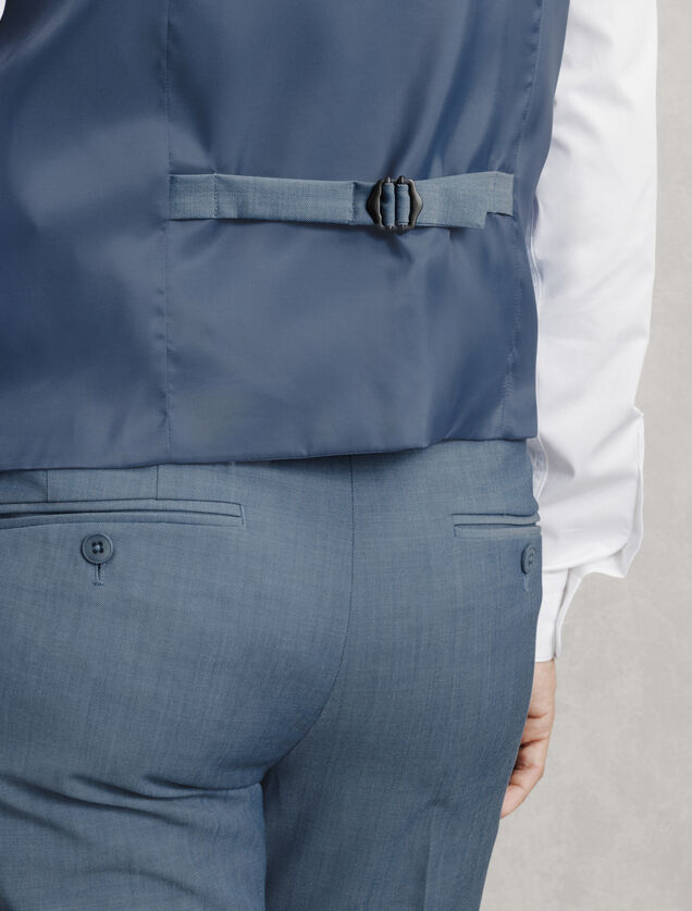 Slim fit kostuumgilet in bi-stretchstof