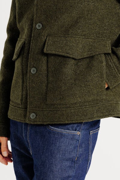 Blouson en laine col chemise