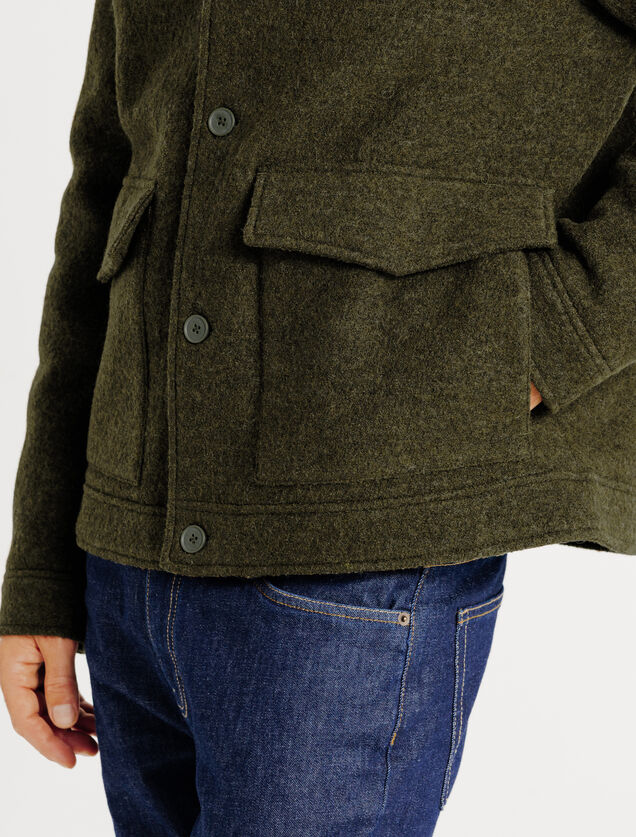 Blouson en laine col chemise