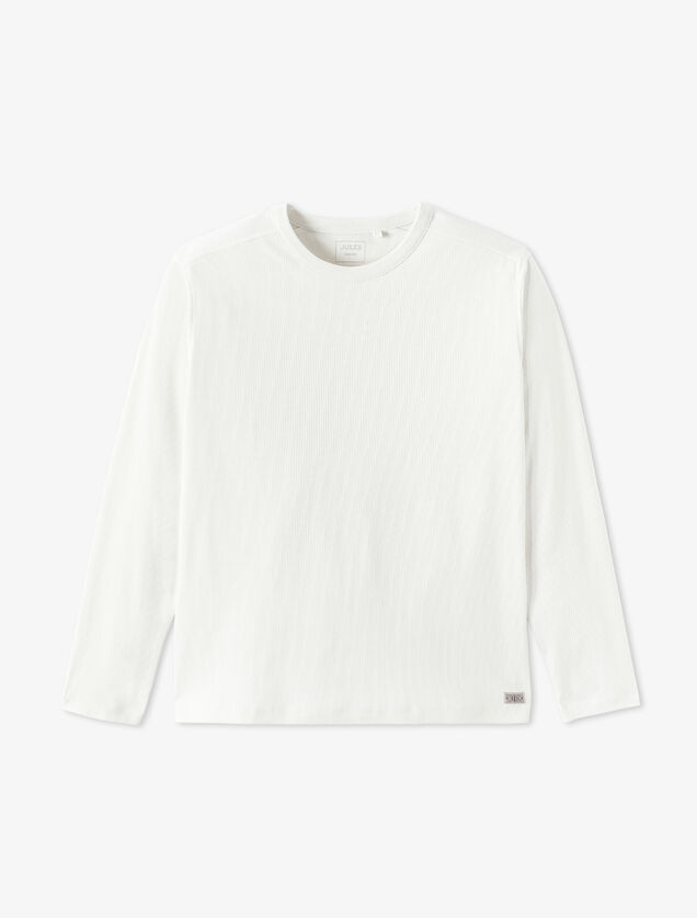 Geribd T-shirt met lange mouwen