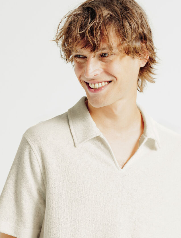 Polo manches courtes col V