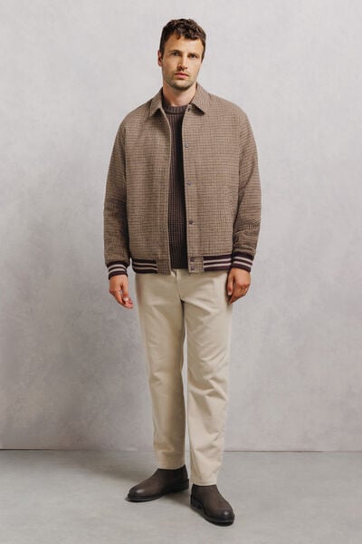 Blouson col chemise pied de puce