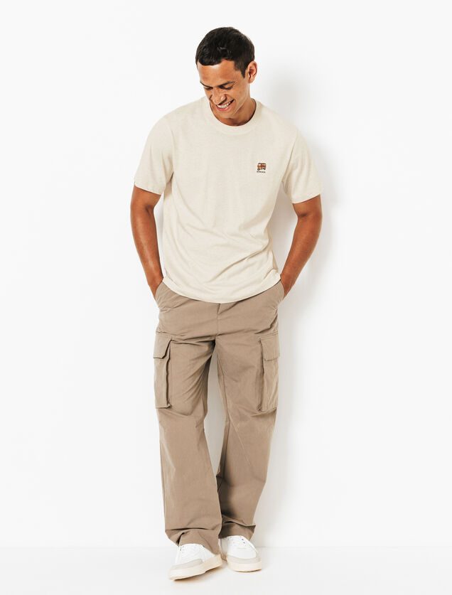 Tee shirt chin&eacute; brod&eacute; col rond