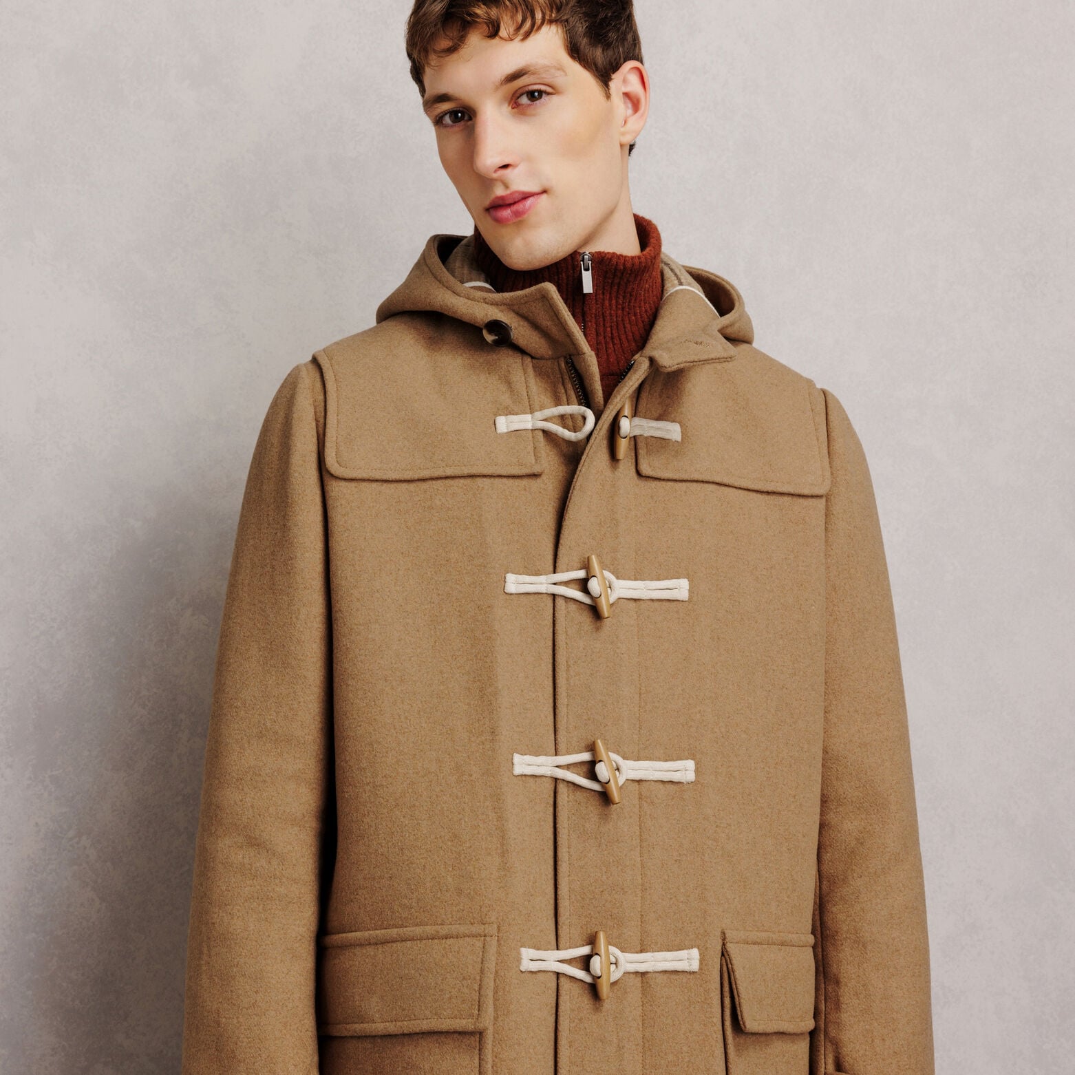 Manteau style duffle-coat avec capuche