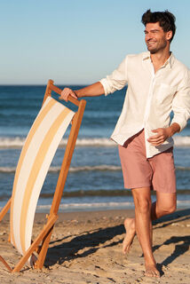 Effen hemd in katoen en linnen