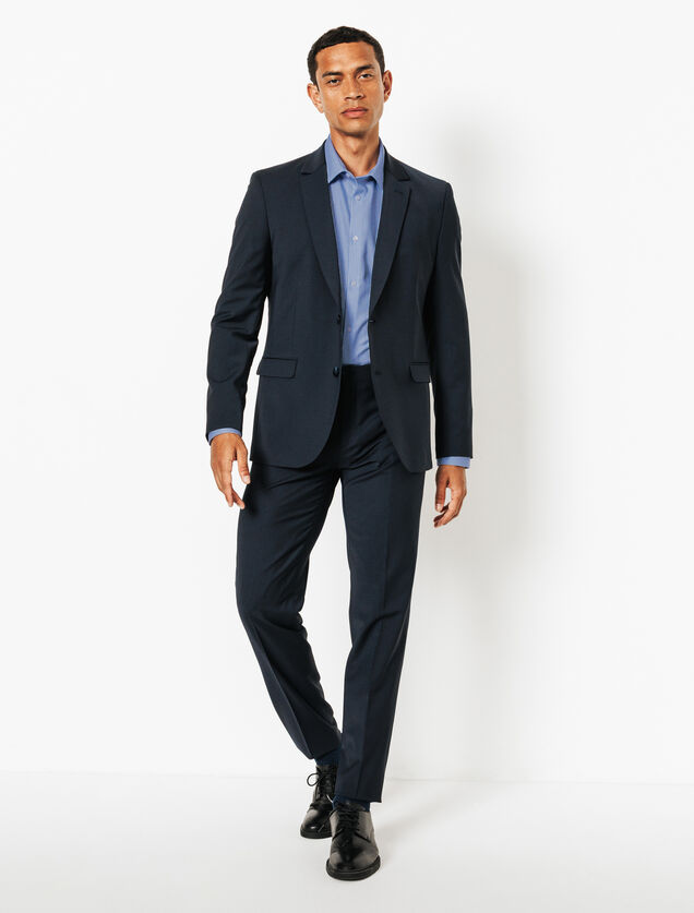 Slim fit gestreept katoenen overhemd, strijkvrij