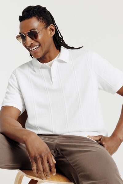 Polo manches courtes textur&eacute;